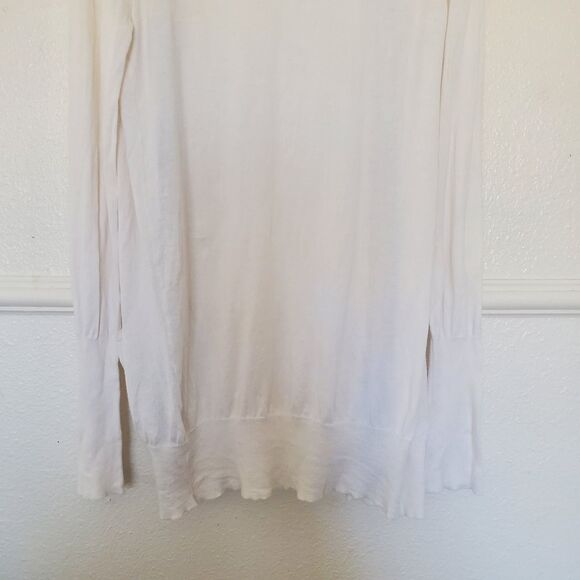 J. Crew Cardigan Size M Ivory With Silver Trim Button Closure Pima Cotton Wool - Picture 12 of 14